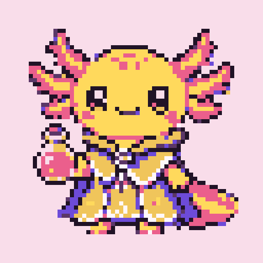 Axolotl Potion Mage with Bubblegum palette