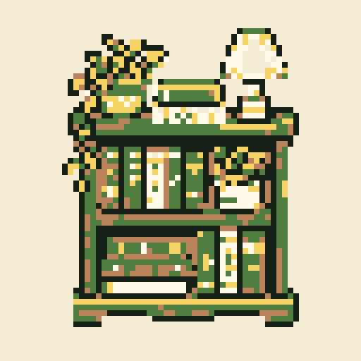 Cozy Bookshelf with Forest palette