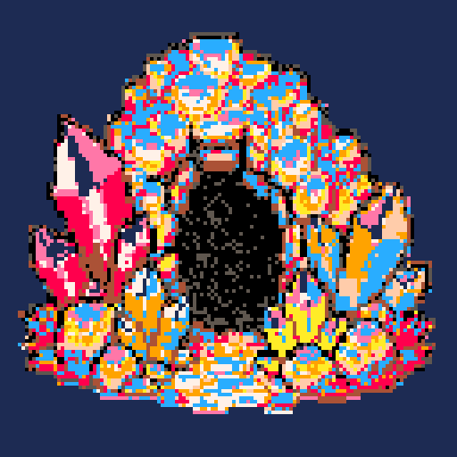 Crystal Cave Gateway with PICO-8 palette