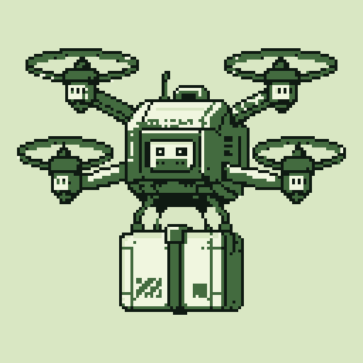 Delivery Drone with Game Boy palette