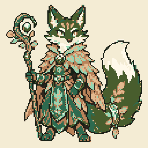 Forest Fox Guardian with Forest palette