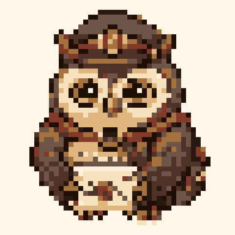 Owl: round body pixel art preview