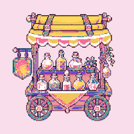 Potion Market Cart with Bubblegum palette