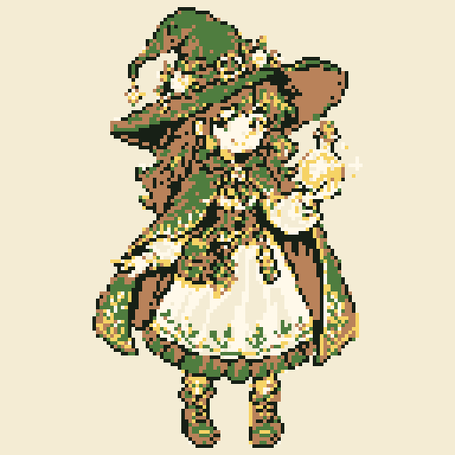 Potion Witch with Forest palette