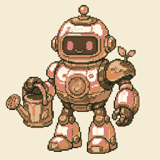 Robot Garden Keeper with Forest palette