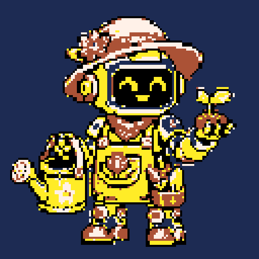 Robot Gardener with PICO-8 palette
