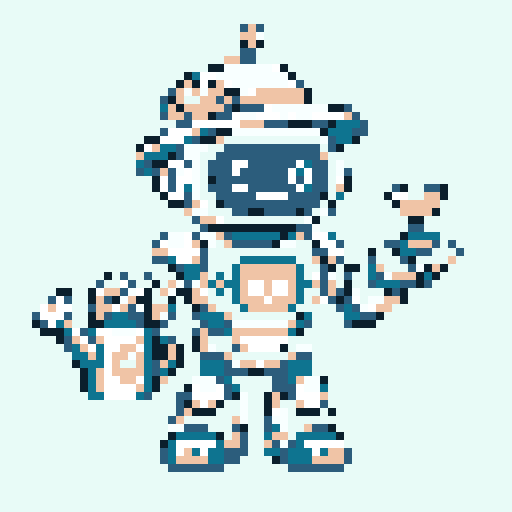 Robot Gardener with Ocean palette