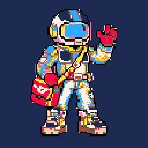 Starship Courier Pilot with PICO-8 palette